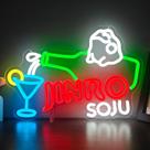 Placa de néon Jinro Soju para decoração de parede LED regulável