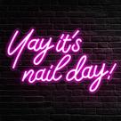 Placa de néon Kavaas Yay It's Nail Day alimentada por USB