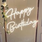 Placa de néon LED CiCiYours 71 cm Feliz Aniversário Branco Quente