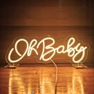 Placa de néon LED DELINEON Oh Baby para festa de casamento de aniversário Placa de néon LED DELINEON Oh Baby para festa de casamento de aniversário
