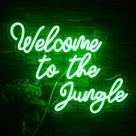 Placa de Neon LED FAXFSIGN "Bem-vindo à Selva" - Verde - 33x42cm