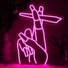 Placa de néon LED WLHOPE rosa para decoração de parede à mão 30x40cm USB