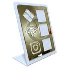 Placa De Pagamento Pix Acrílico Com 3 Qr Code BRANCO E DOURADO
