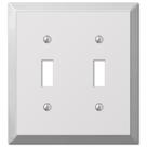 Placa de pared AMERELLE 161TT cromada con 2 interruptores, paquete de 1