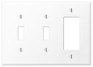 Placa de Pared Combo Mulberry para Tres Interruptores Blanca 14x19 cm