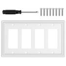 Placa de Pared Decorativa OKAYZIP Cuádruple Blanca de Material Natural