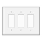 Placa de parede Airmont 3-Gang Oversize White Metal 18x14 cm