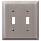 Placa de parede Amerelle 163TTAN 2 Toggle Steel Antique Nickel Placa de parede Amerelle 163TTAN 2 Toggle Steel Antique Nickel