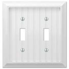 Placa de parede Amerelle 279TTW 2 Toggle Composite Wood White Placa de parede Amerelle 279TTW 2 Toggle Composite Wood White