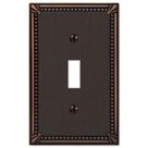 Placa de parede Amerelle 74TDB Imperial Bead 1 Toggle Aged Bronze