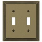 Placa de parede AMERELLE 84TTRB Double Toggle Rustic Brass