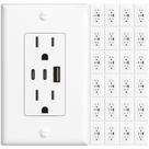 Placa de parede Amico USB Outlet de 3 portas e 30 W, pacote com 24