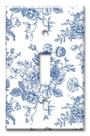 Placa de parede Art Plates 1 Gang Toggle Blue Flower Line Art