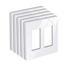 Placa de parede BESTTEN 2-Gang Screwless Snow White 12x12cm, pacote com 5 Placa de parede BESTTEN 2-Gang Screwless Snow White 12x12cm, pacote com 5