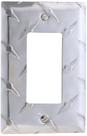 Placa de parede de alumínio Amerelle Diamond Plate Single Rocker