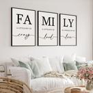 Placa de parede de madeira emoldurada Heiple Family 28x36cm