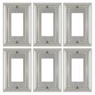 Placa de parede de metal Dyekou 1-Gang Brushed Nickel, pacote com 6