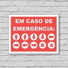 Placa de Parede Decorativa: Em Caso de Emergencia