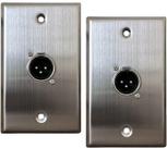 Placa de parede DIYTECH XLR de 3 pinos em aço inoxidável, pacote com 2 unidades, macho
