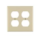 Placa de parede duplex termofixa Leviton 2-Gang Ivory 86016
