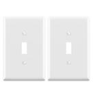 Placa de parede ELEGRP Toggle Switch 1-Gang Policarbonato branco x2