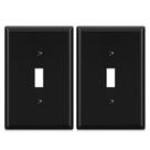Placa de parede ELEGRP Toggle Switch de 1 gangue em policarbonato preto, pacote com 2 unidades Placa de parede ELEGRP Toggle Switch de 1 gangue em policarbonato preto, pacote com 2 unidades