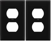 Placa de parede ENERLITES 1-Gang 11,5x7 cm em policarbonato preto, pacote 2