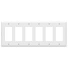 Placa de parede ENERLITES 6-Gang 11x28 cm em policarbonato branco