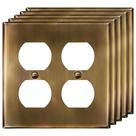 Placa de parede ENERLITES Double Duplex 2-Gang 11x12cm, latão antigo, 5 peças