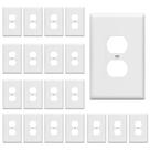 Placa de parede ENERLITES Jumbo Duplex 14x9 cm Policarbonato Branco