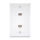 Placa de parede Ethernet VCE de 2 portas Cat6 fêmea para fêmea branca