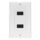 Placa de parede HDMI Bealuffe 2 portas 4K HDR ARC 3D Ethernet branca
