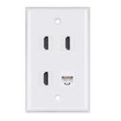 Placa de parede HDMI de 4 portas Phizli Cat6 Ethernet branca