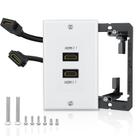 Placa de parede HDMI ELECTOP 8K 2.1 (2 portas) com suporte de montagem