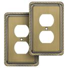 Placa de parede Henne Bery Rope Edge Antique Brass, pacote com 2