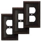 Placa de parede Henne Bery Sunken Pearls Aged Bronze, pacote com 3