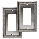 Placa de parede Henne Bery Sunken Pearls Heirloom Silver, pacote com 2