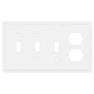 Placa de parede Henne Bery Triple Toggle Single Duplex branca 22x12 cm