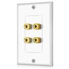 Placa de parede ICESPRING Banana Binding Post 4 portas para 2 alto-falantes