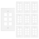 Placa de parede iwillink de 6 portas Keystone, pacote com 10 Ethernet branca