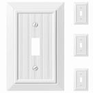 Placa de parede Kisrvopn Bamboo Fiber 1 Gang Toggle, pacote com 4 unidades, branca