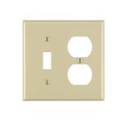 Placa de parede Leviton 2-Gang 1-Toggle 1-Duplex Ivory 86005 Placa de parede Leviton 2-Gang 1-Toggle 1-Duplex Ivory 86005