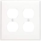 Placa de parede Leviton 2-Gang 2-Duplex em nylon branco 80716-W