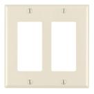 Placa de parede Leviton 2-Gang Decora GFCI Thermoset Light Almond Placa de parede Leviton 2-Gang Decora GFCI Thermoset Light Almond