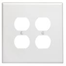 Placa de parede Leviton 2-Gang Duplex Device Receptáculo branco