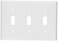 Placa de parede Leviton 3-Gang Toggle Device Switch branca
