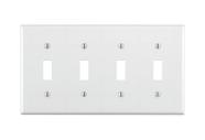 Placa de parede Leviton 4-Gang Toggle Device Switch branca 88012