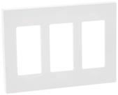 Placa de parede Leviton 80311-SW 3-Gang Decora Plus Screwless White