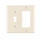 Placa de parede Leviton 80405-T 2-Gang Toggle Decora Almond