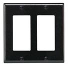 Placa de parede Leviton 80409-E 2-Gang Decora GFCI Thermoset Black